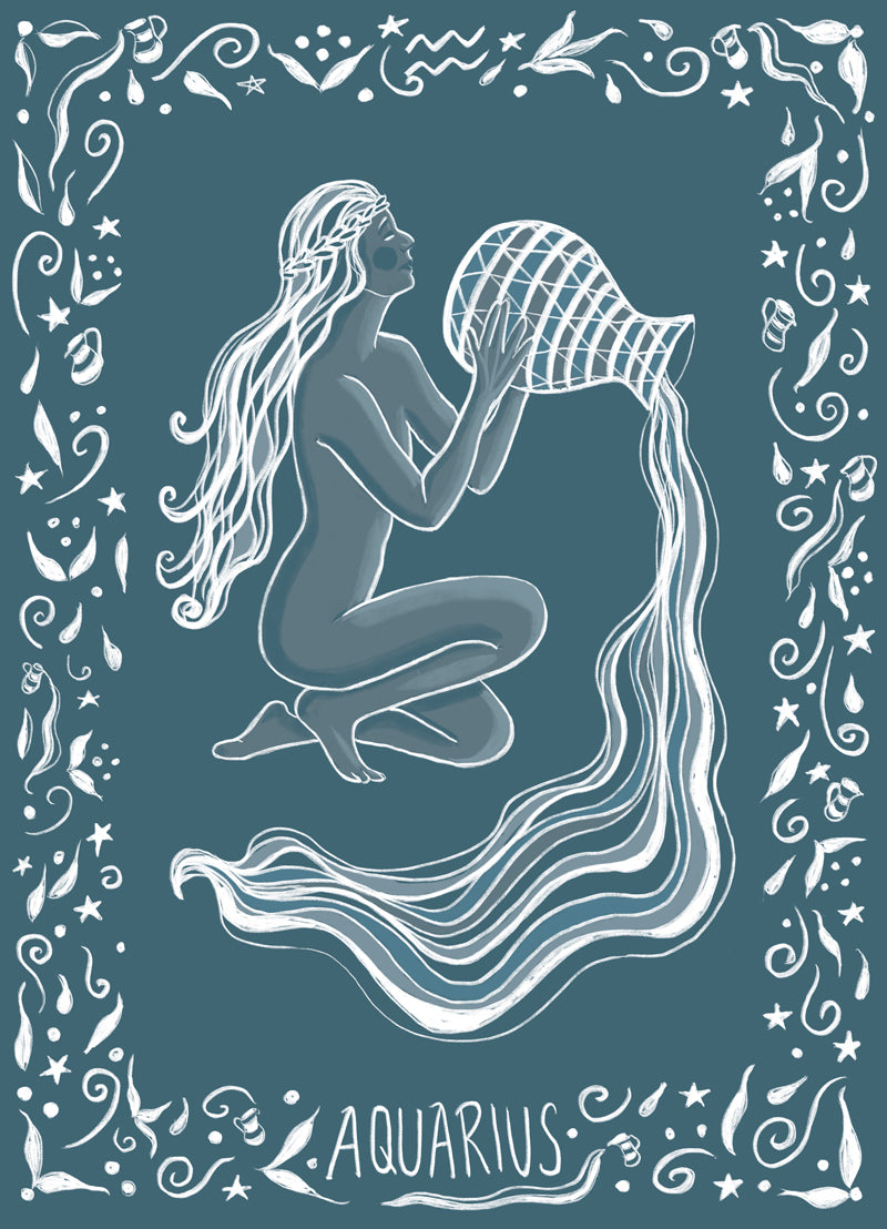aquarius zodiac illustration by Aimee Schreiber
