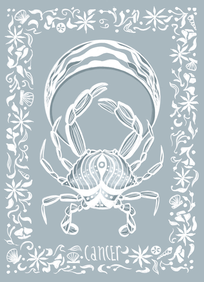 cancer crab zodiac illustration by Aimee Schreiber