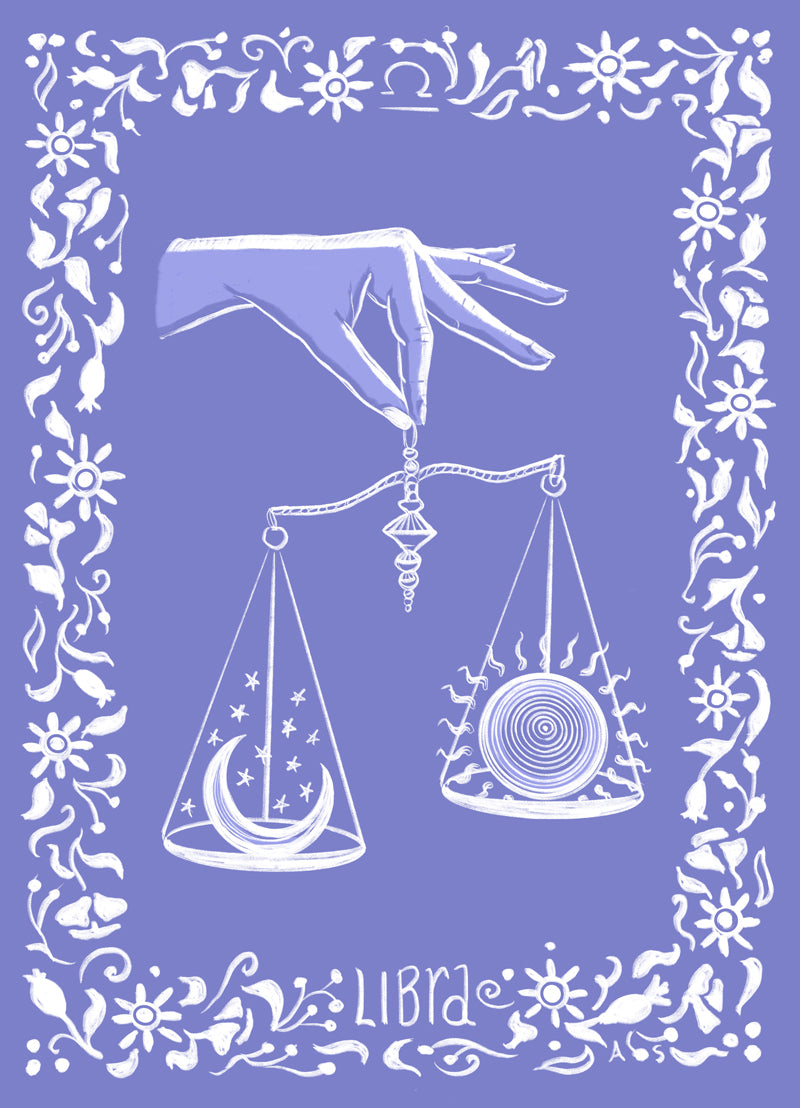 libra scales zodiac illustration by Aimee Schreiber
