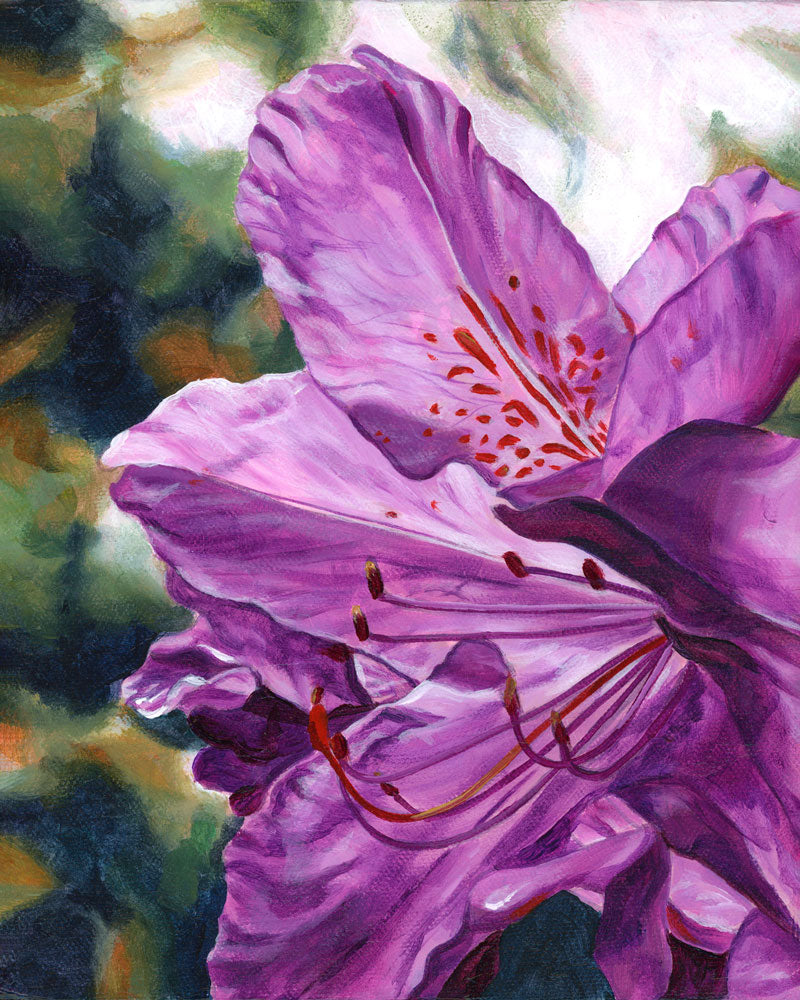 purple flower painting by Aimee Schreiber