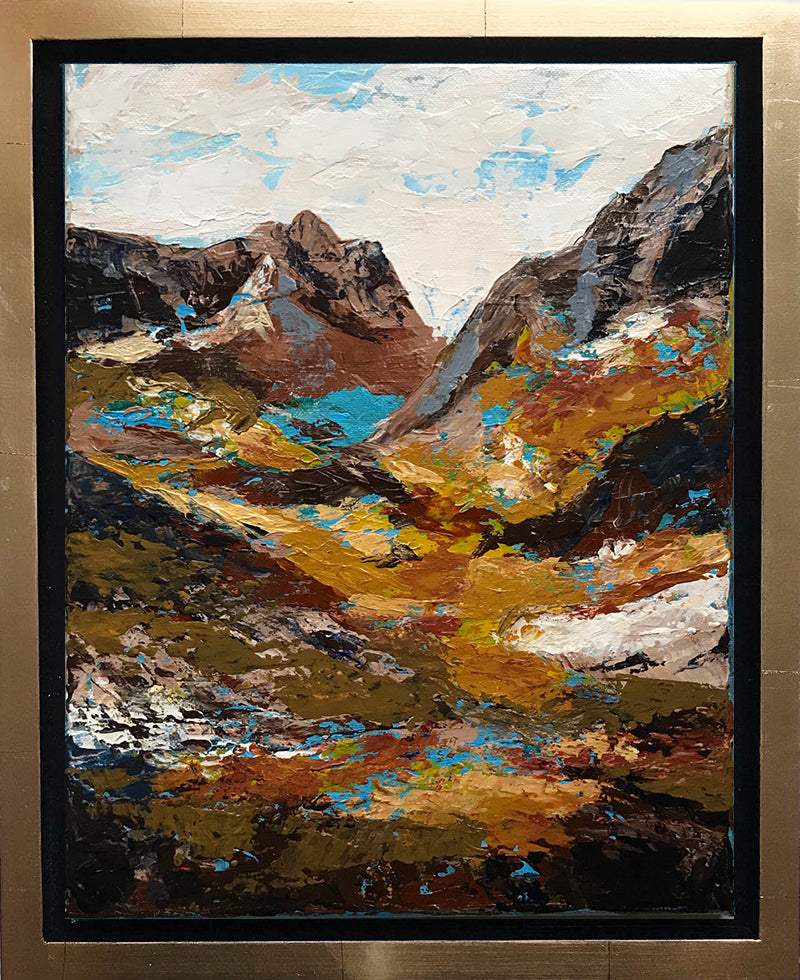 Palette Knife Textured Mountain Landscape Painting by Aimee Schreiber